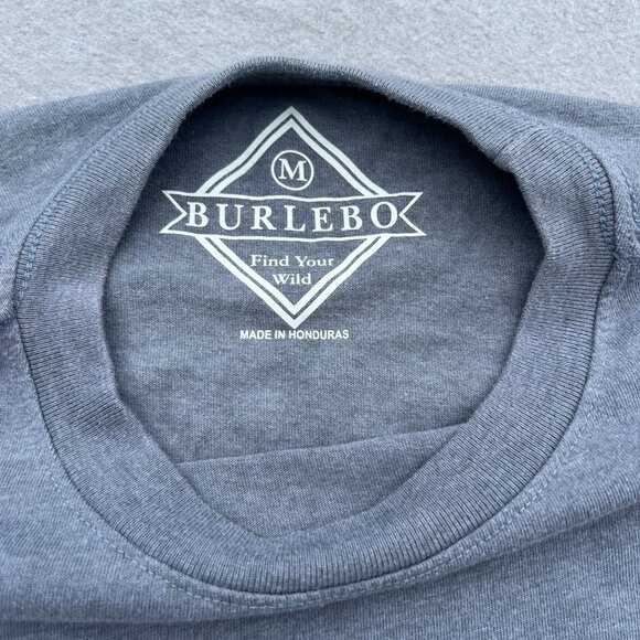 BURLEBO Long Sleeve T Shirt Mens Medium Crew Neck Duck Dog Lab Hunt Outdoors - Picture 3 of 5